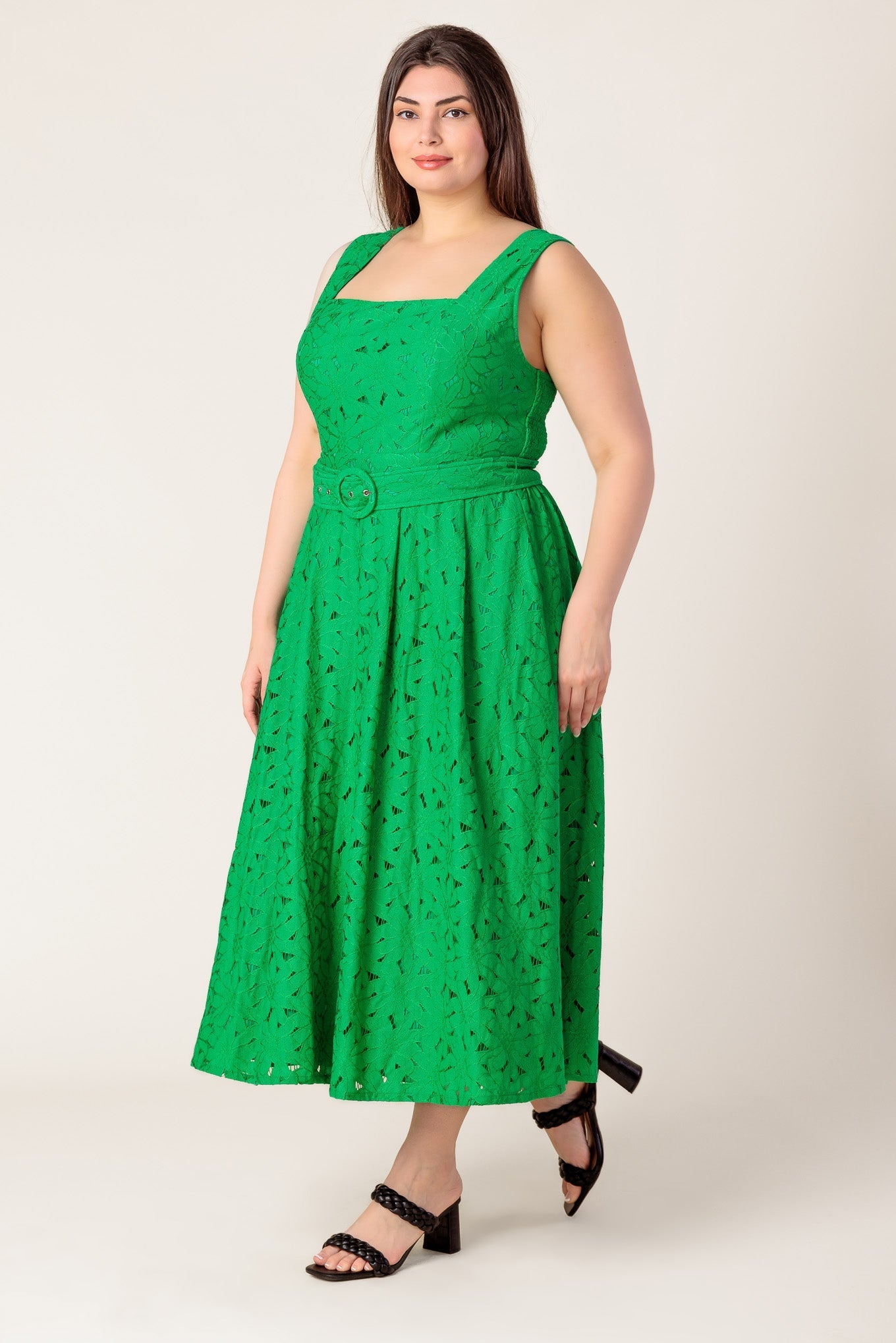 DAFFODILS & DAYDREAMS WOVEN LACE MIDI DRESS Flying Tomato